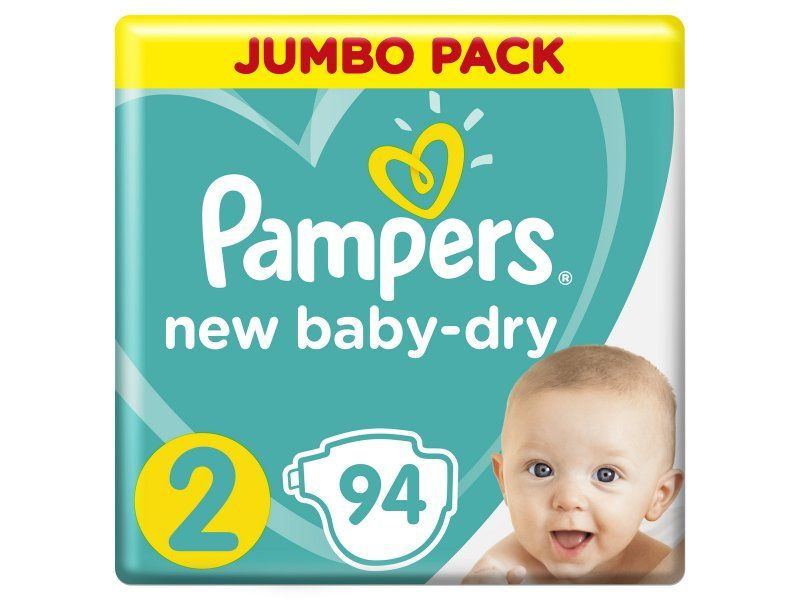 Подгузники Pampers New Baby-Dry 4-8 кг, размер 2, 94 шт. #1