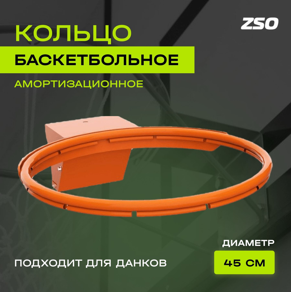 Кольцо баскетбольное ZAVODSPORTA № 7 амортизационное (120х100) #1