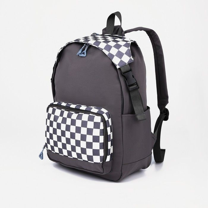 Рюкзак школьный из текстиля, 5 карманов, цвет серый #1
