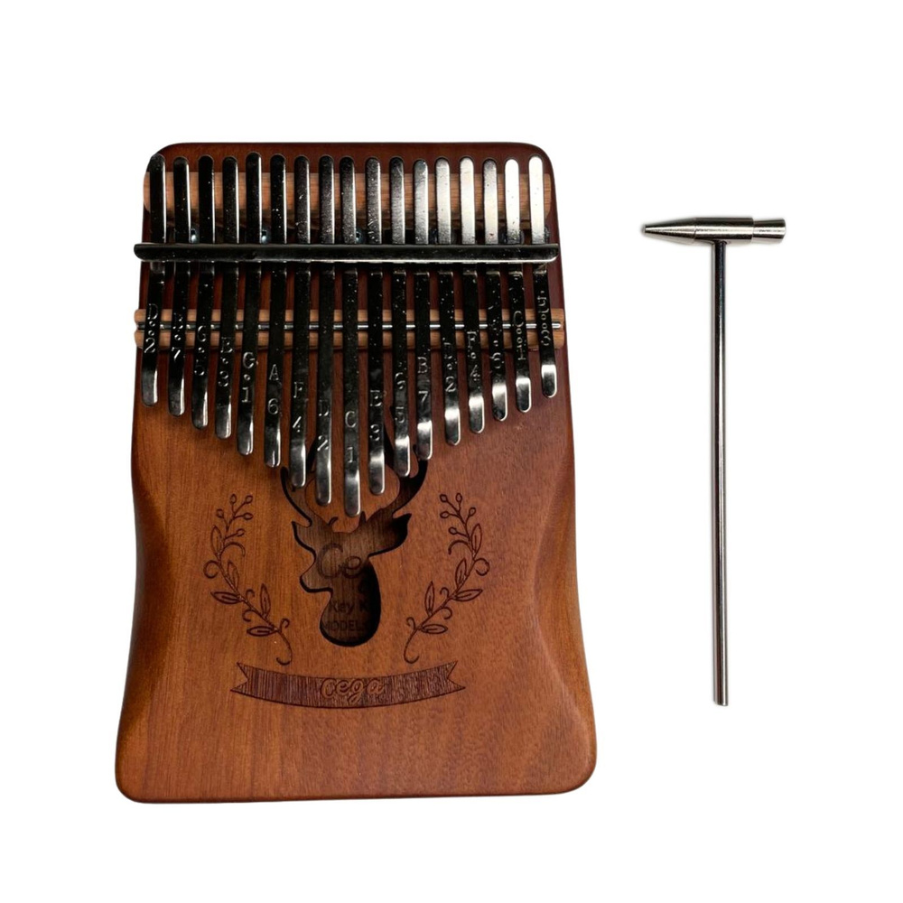 Калимба деревянная с оленем 17 нот, музыкальный инструмент Kalimba  #1