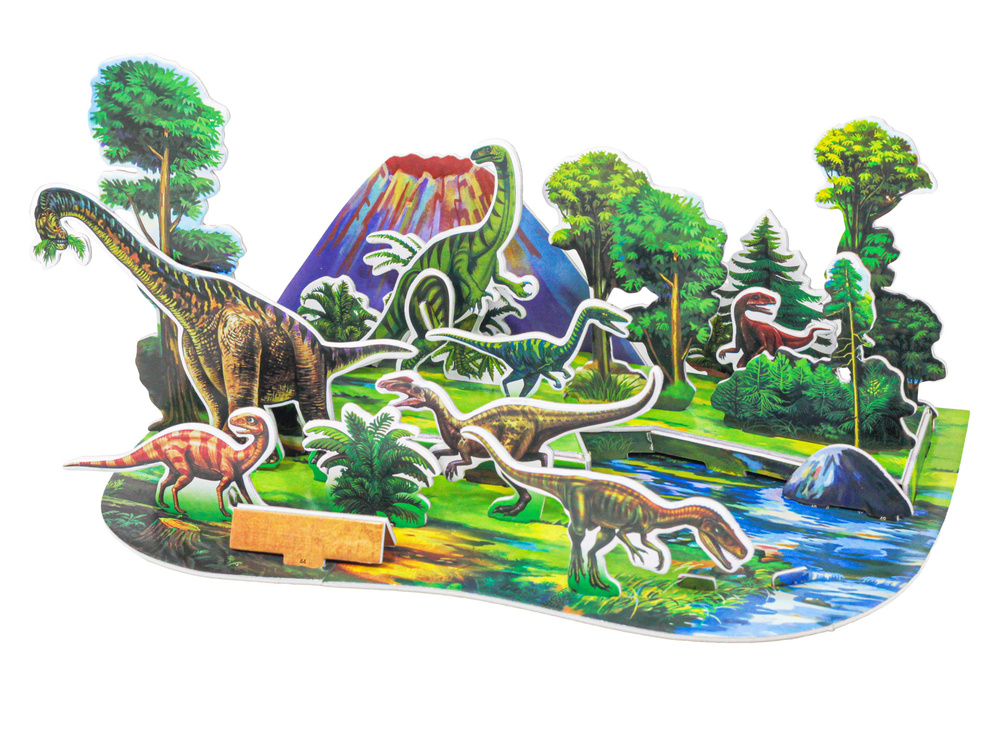 Пазл 3D LX 914 объемный Динозавры 28*21 #1