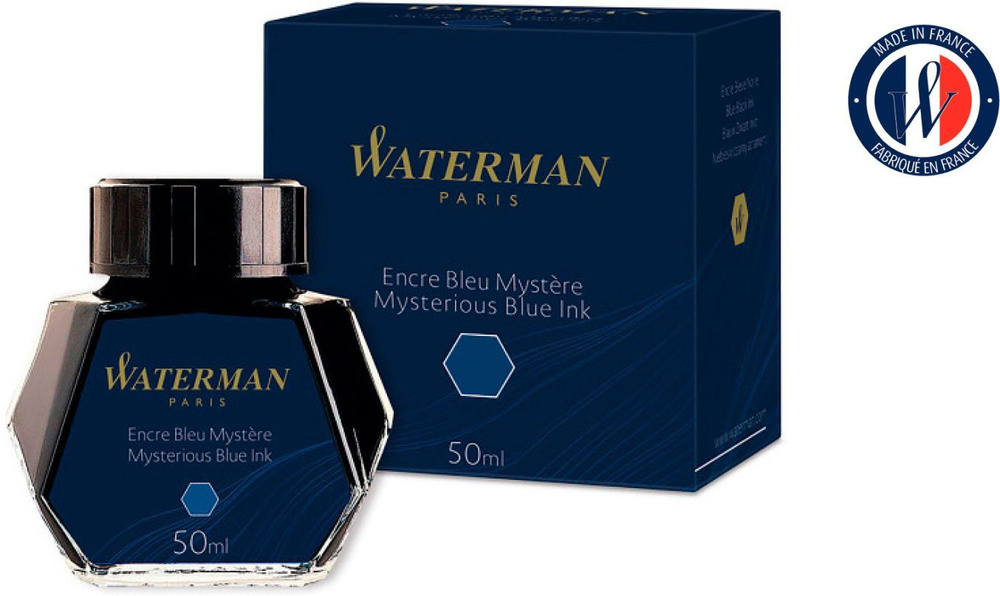 Чернила Waterman во флаконе 50 мл. чёрно-синие Mysterious Inspired Blue Ink (S0110790)  #1