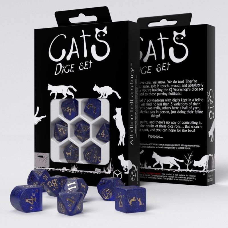 Набор кубиков для настольных ролевых игр (Dungeons and Dragons, DnD, D&D, Pathfinder) - CATS Dice Set: #1