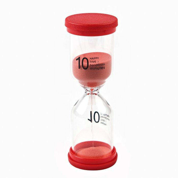 Песочные часы Happy time, на 10 минут, 4 х 11 см, красные #1