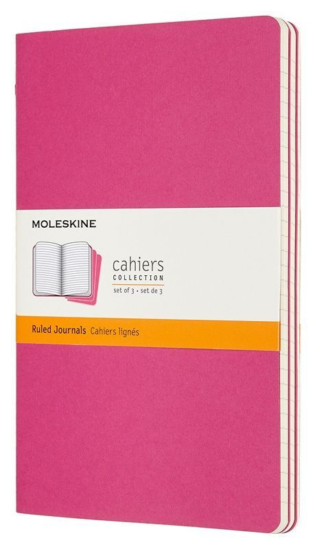 Блокнот Moleskine CAHIER JOURNAL Large 130х210мм обложка картон 80стр. линейка розовый неон (3шт)  #1