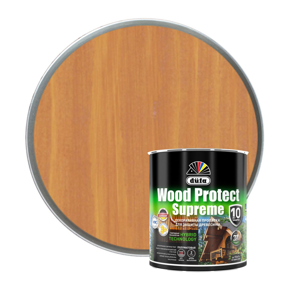 Пропитка декоративная для защиты древесины алкидная Dufa Wood Protect Supreme сибирская лиственница 0,75 #1