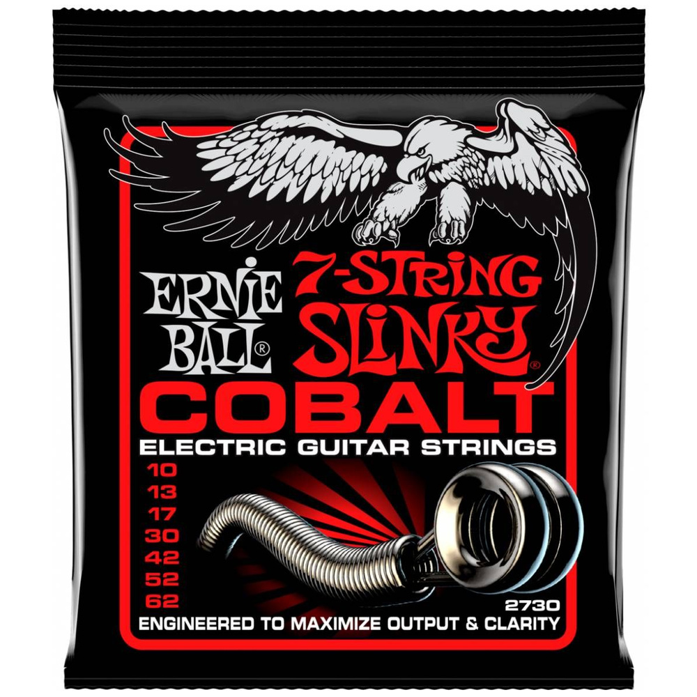 ERNIE BALL 2730 Cobalt Slinky Skinny Top Heavy Bottom 10-62 - Струны для 7 струнной электрогитары  #1