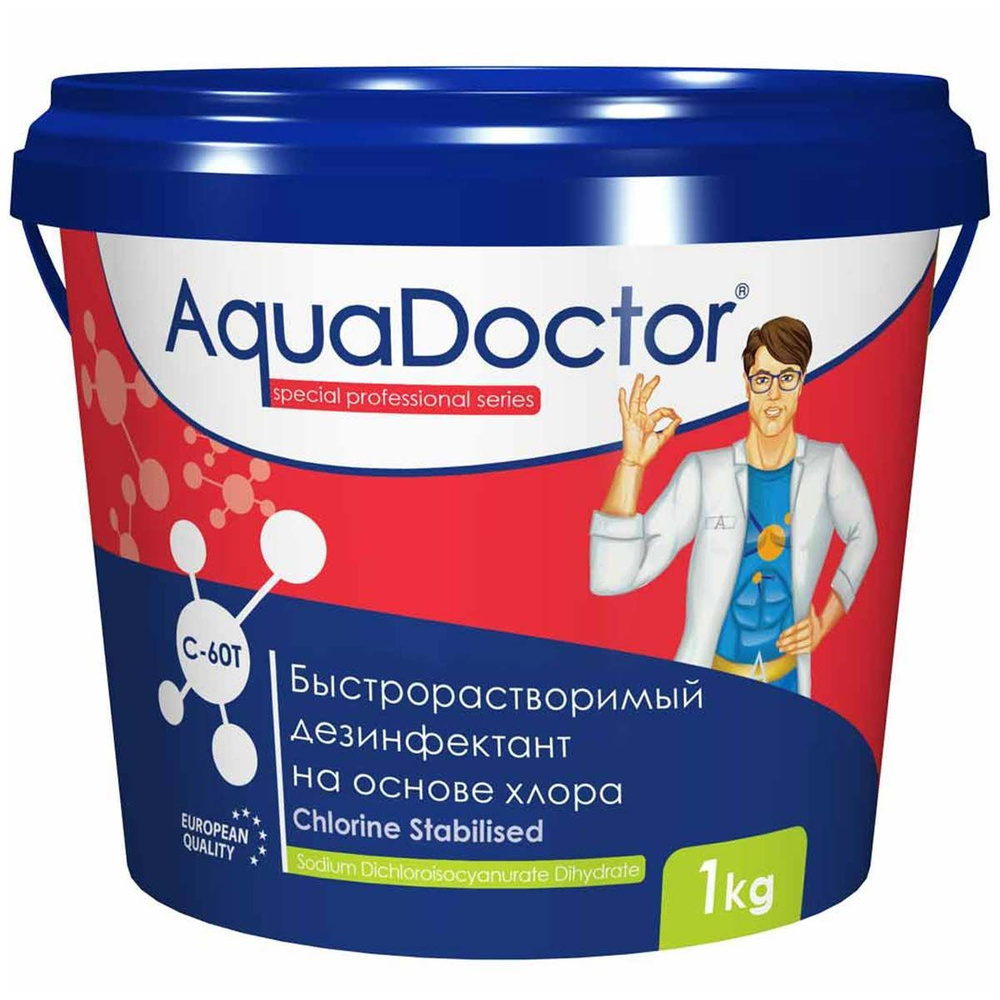 AquaDoctor C-60T (1 кг), быстрорастворимый хлор в таблетках по 20гр  #1