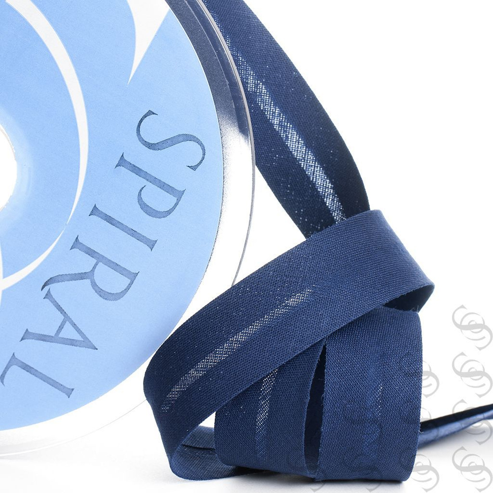 Косая бейка SAFISA хлопок/полиэстер 20 мм, 25 м, цвет 15, темно-синий 6120-20мм-  #1
