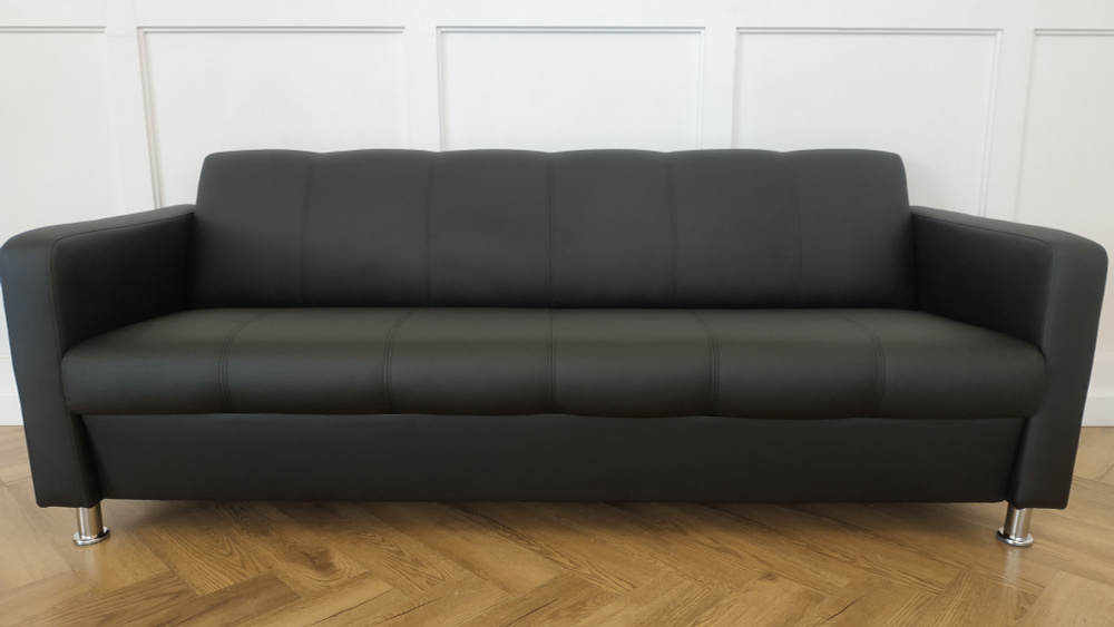 RONUM Прямой диван, механизм Нераскладной, 200х80х82 см,черный матовый  #1