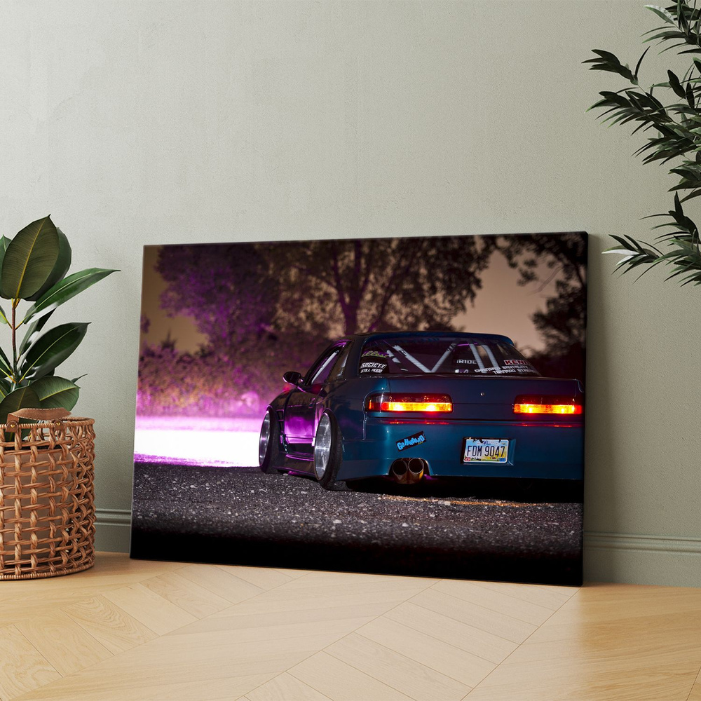 Картина на холсте (Дрифт фонк JDM авто с неоновым освещением) 50x70 см.  Интерьерная, на стену. - купить по низкой цене в интернет-магазине OZON  (1119285758)