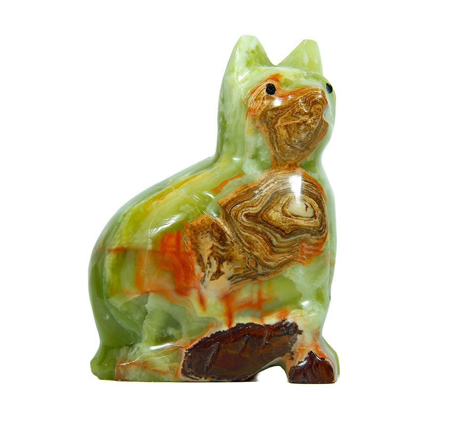 Сувенир кот из натурального камня оникс. #1