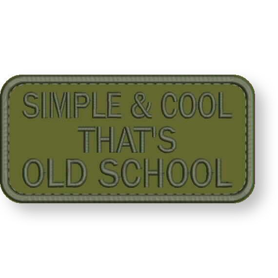 Нашивка на липучке SIMPLE & COOL thats OLD SCHOOL, шеврон на одежду 6*3 см, цвет #07. Патч с вышивкой #1