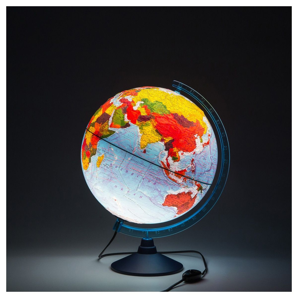 Глобус Globen физико-политический, рельефный, 32 см, с подсветкой, на круглой подставке (Ке013200233) #1
