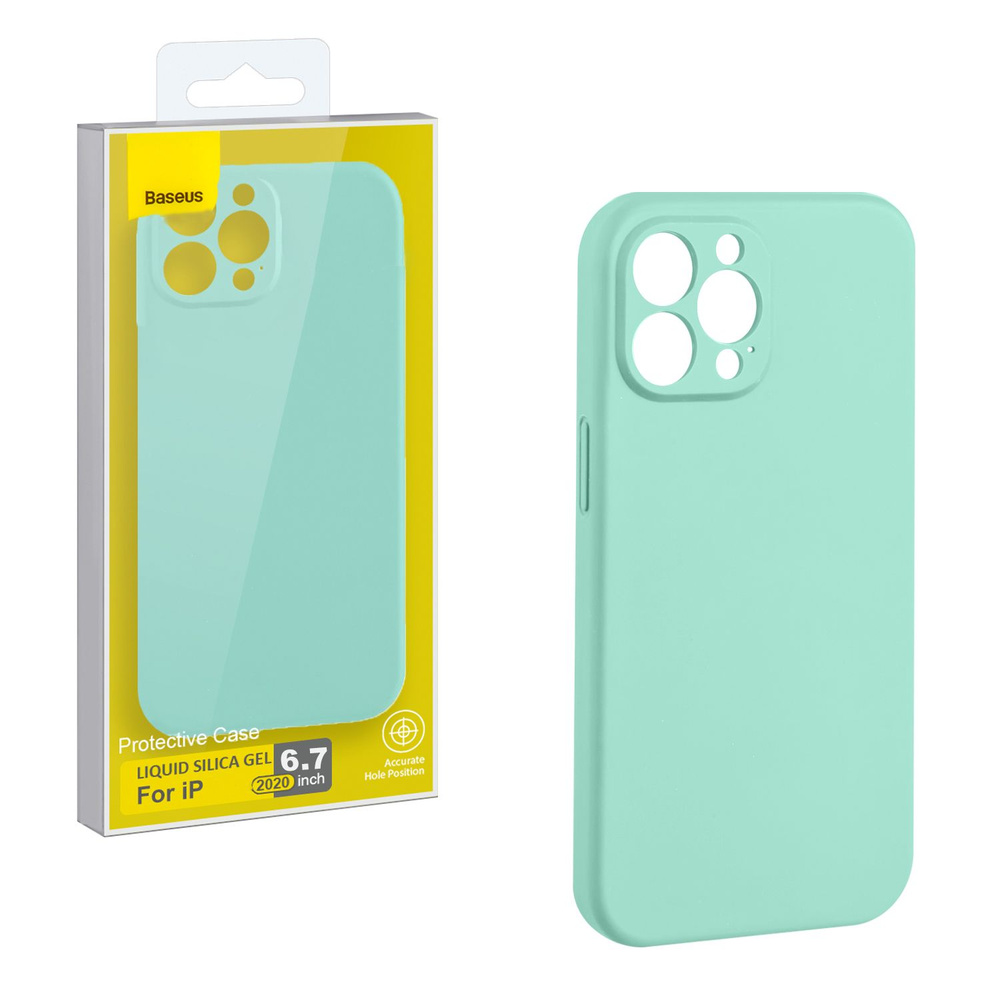 Чехол iPhone 12 Pro Max (6.7) Baseus Silicone Case с защитой камеры Mint Green #1