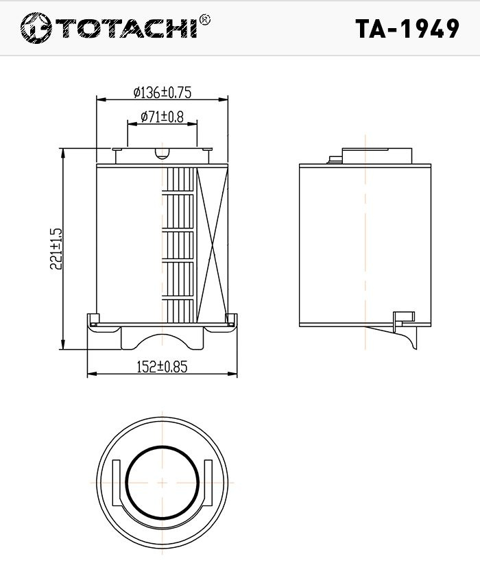 TOTACHI Фильтр воздушный арт. TA-1949 #1
