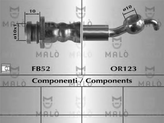 MALO Шланг тормозной для автомобиля, арт. 80693, 1 шт. #1