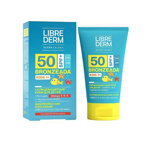 LIBREDERM Солнцезащитный крем для детей SPF50+ с Омега 3-6-9 и термальной водой BRONZEADA. 150 мл  #1