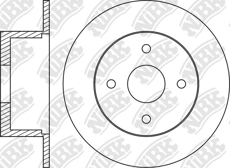 NiBK Диск тормозной для CITROEN C4 04-/PEUGEOT 308 07- задний с ...