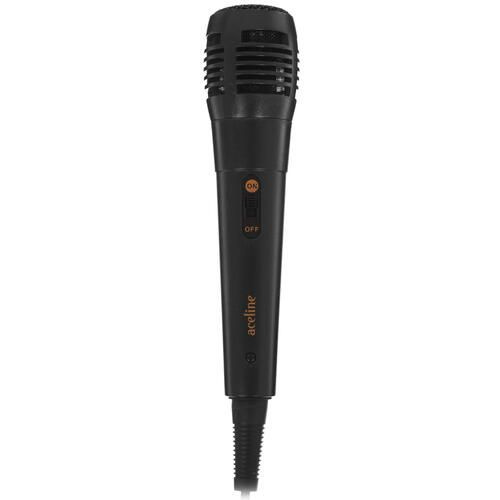 Микрофон Aceline AMIC-20 черный, проводной, ручной, -75 дБ, от 60 Гц до 14000 Гц, кабель - 250 см, jack #1