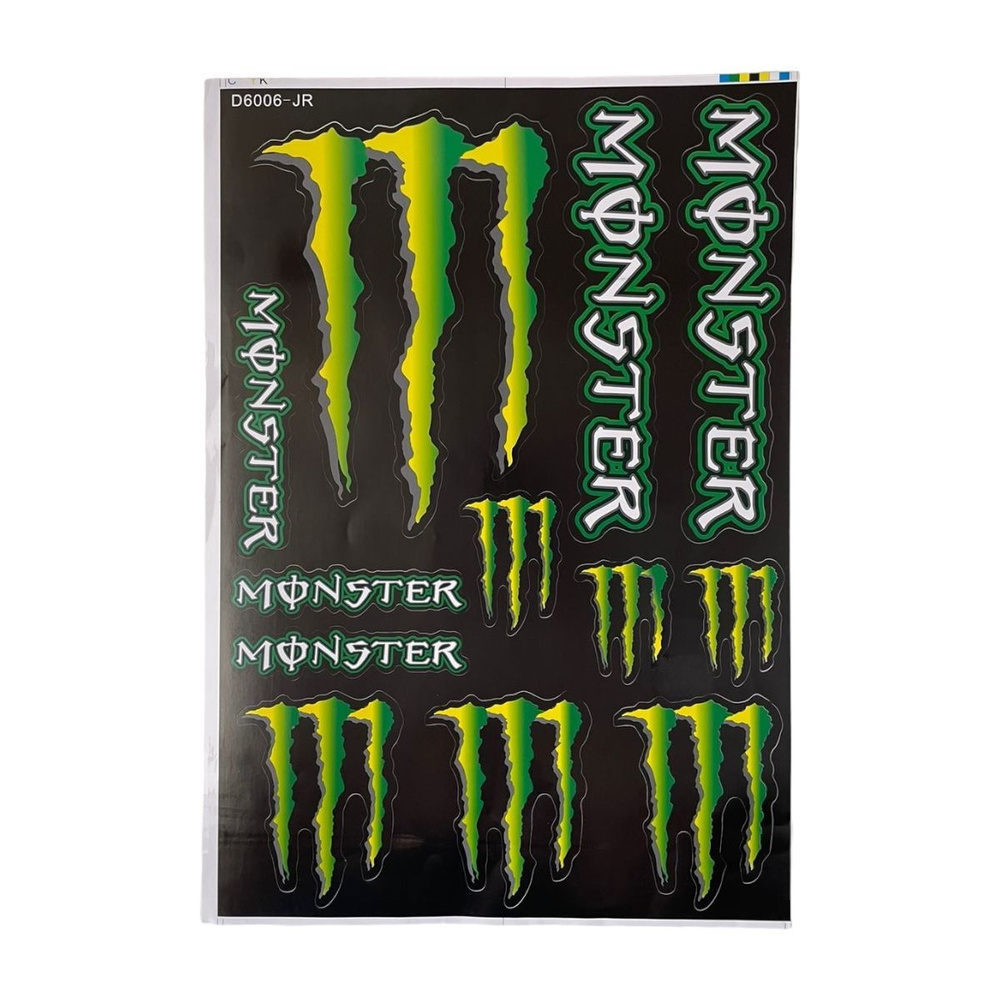 Наклейки для мотоцикла Monster Большие буквы 300*430 мм черные  #1