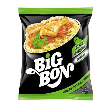 Лапша быстрого приготовления "Big Bon" Курица+соус Сальса 75гр.*5шт.  #1