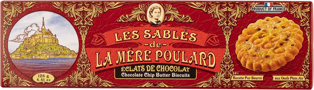 Печенье песочное Ла Мер Пуляр с кусочками шоколада Ла Мер Пуляр кор, 125 г (в заказе 1 штука)  #1