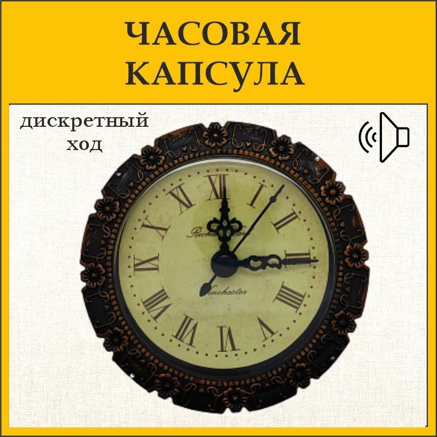 Часовая капсула д.8/9,5 см. Встраиваемый кварцевый часовой механизм. Дискретный ход  #1