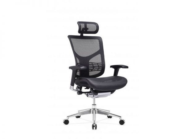 Кресло Expert STAR ERGO HSTM 01 NEW, 3D поясничный валик, 4D подголовник (сетка черная/ каркас черн) #1