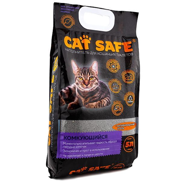 CAT SAFE Наполнитель Глиняный Комкующийся 4200г. #1