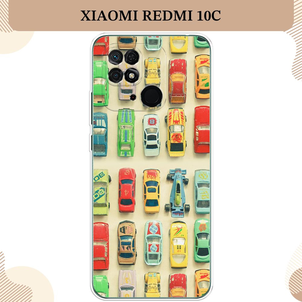 Силиконовый чехол на Xiaomi Redmi 10C / Сяоми Редми 10С Машинки #1