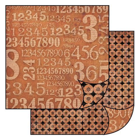 Бумага для скрапбукинга STAMPERIA "Цифры", двухсторонняя, 31,2х30,3 см  #1