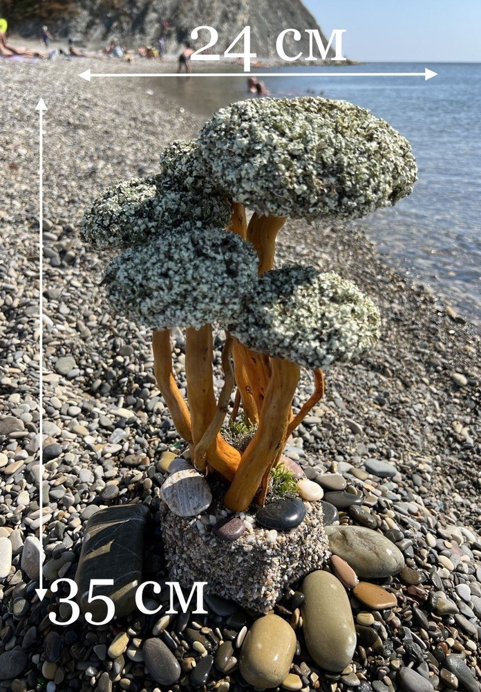 Живое дерево из исландского мха цетрария "Спираль" большое №2  #1