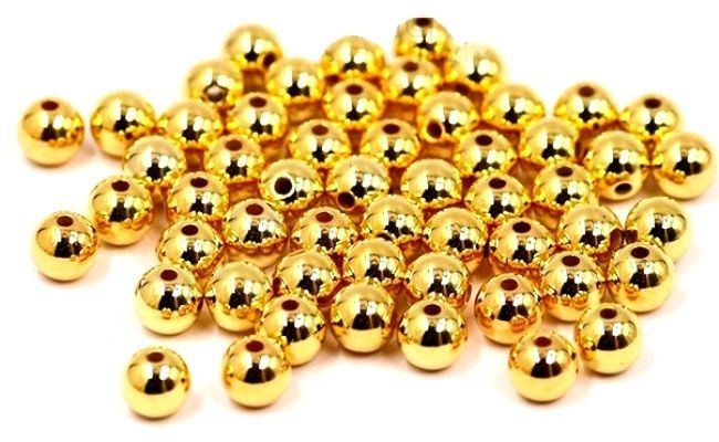 Бусины металлик, золото 14 мм, 500 грамм #1