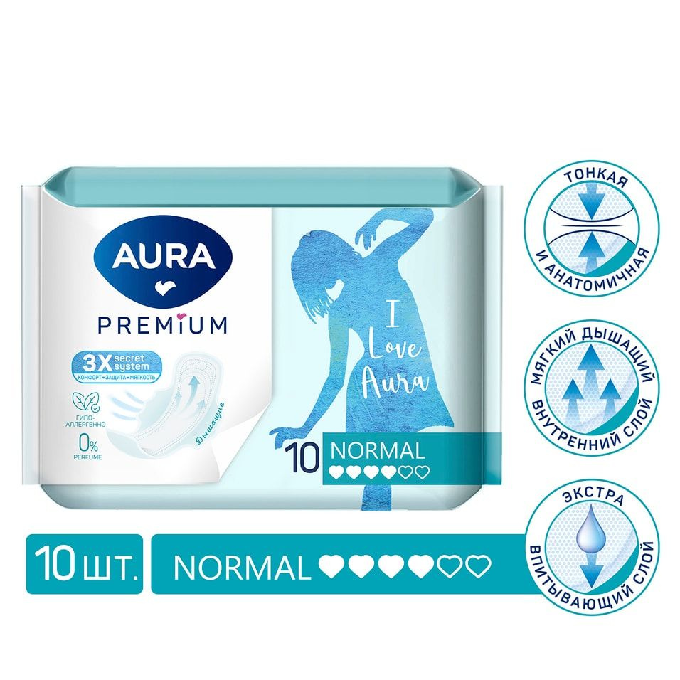 Прокладки гигиенические Aura Premium Normal 10шт х3шт #1