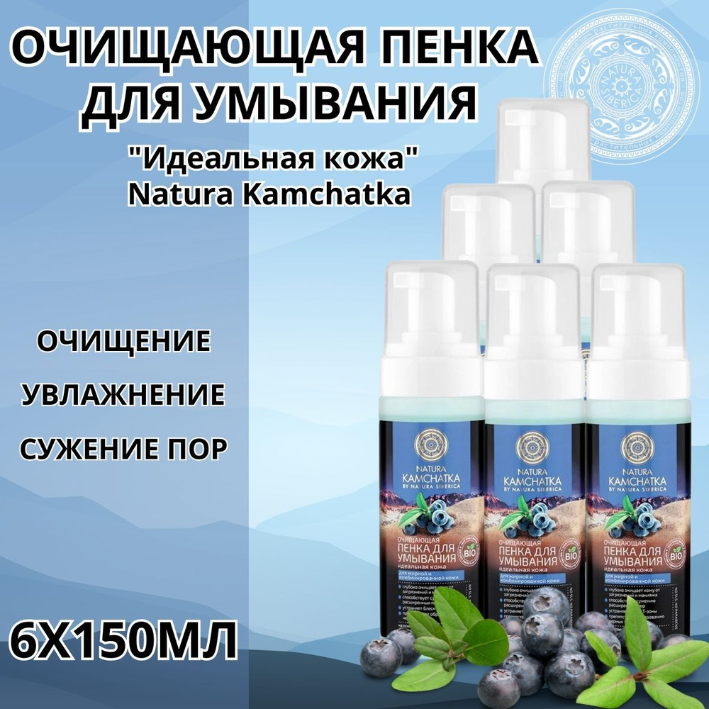 Очищающая пенка для умывания "Идеальная кожа", Natura Kamchatka, 150 мл, 6 шт. Уцененный товар  #1