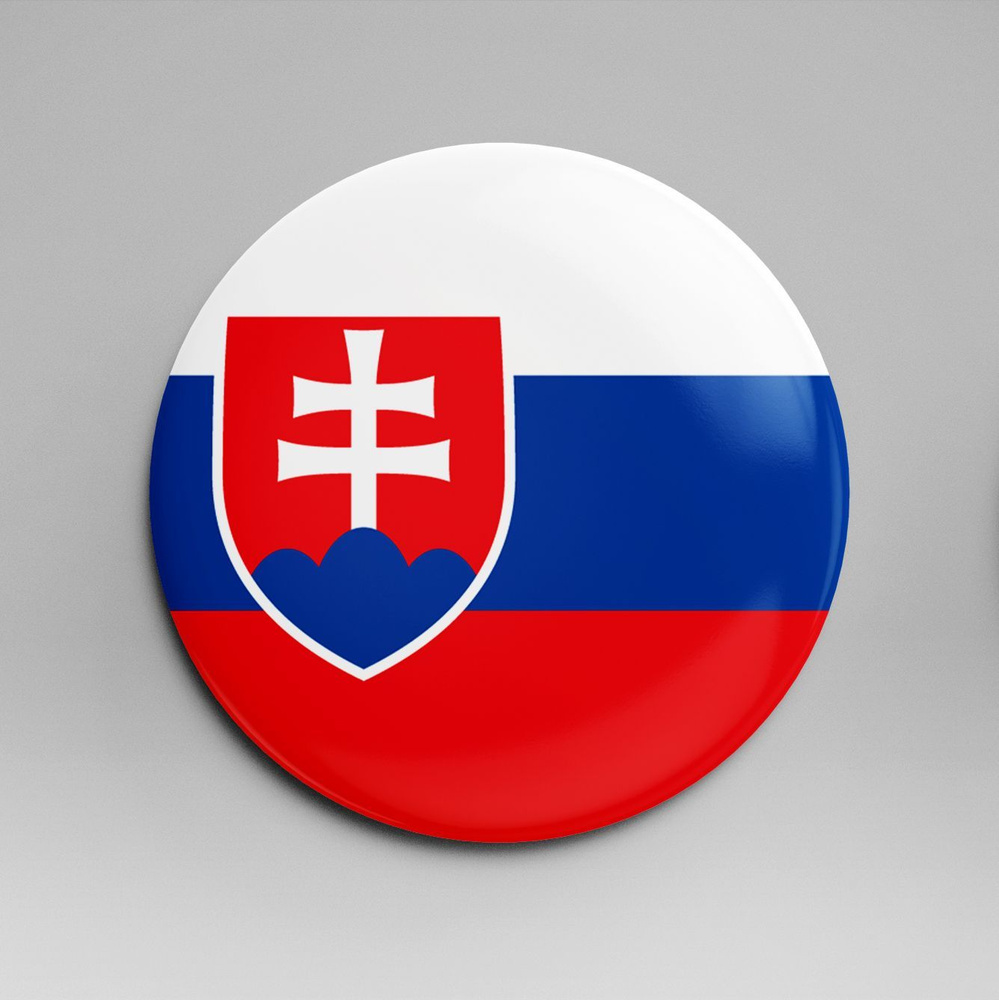 Зеркало карманное 58 мм флаг Словакия #1