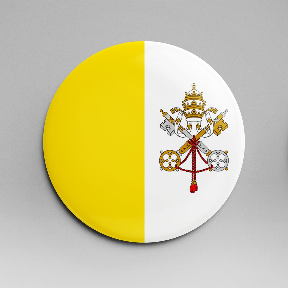 Зеркало карманное 58 мм флаг Ватикан #1