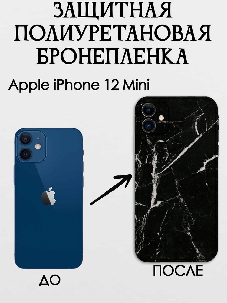 Защитная полиуретановая противоударная плёнка на корпус Apple iPhone 12 MINI/самовосстанавливающаяся #1