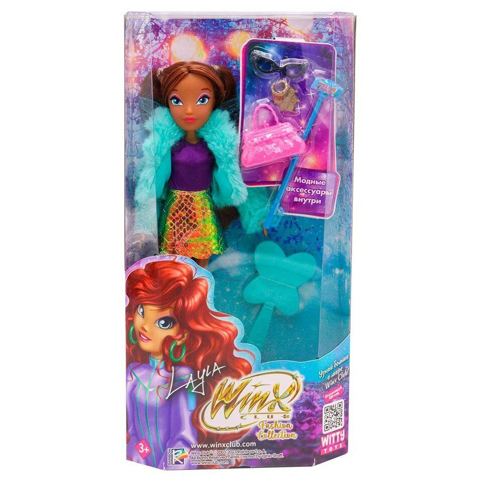 Шарнирная кукла Winx Club "Fashion" Лейла с крыльями и аксессуарами 24 см, IW01372205  #1