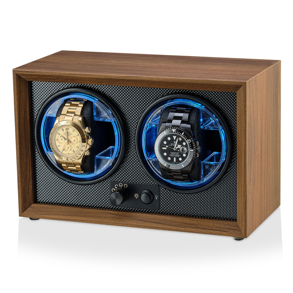 Шкатулка для часов с автоподзаводом деревянная / Коробка для подзавода наручных механических часов JEAN-22-BR #1