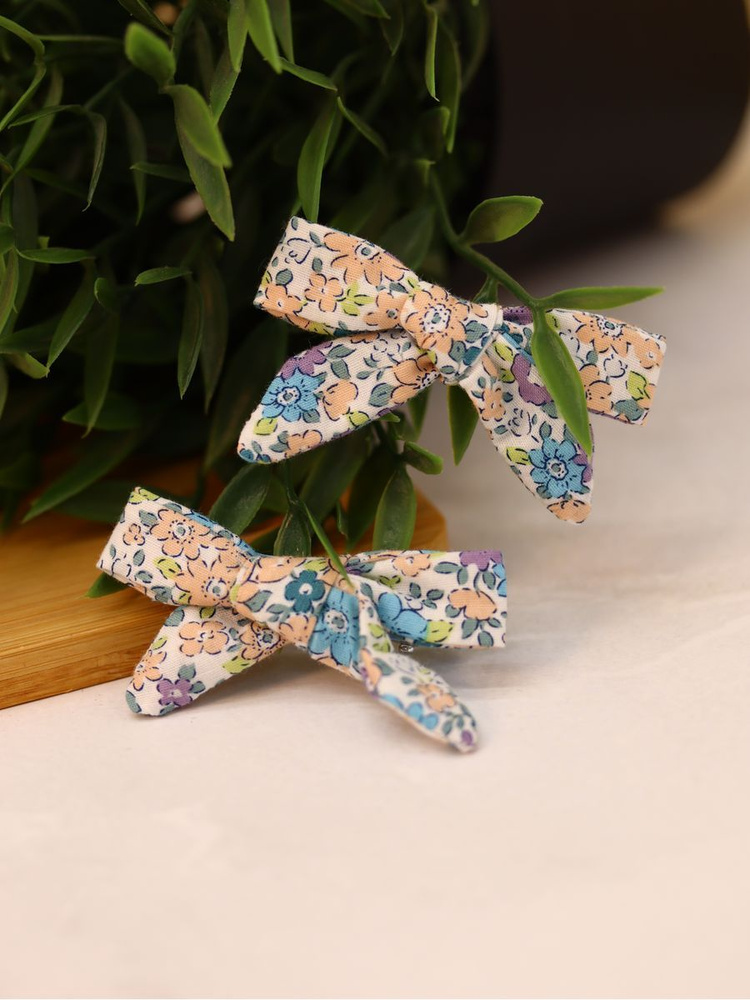 Набор заколок для волос "Flower bows", blue, 2 шт. в наборе #1