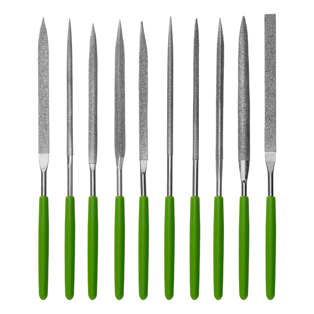 Набор надфилей алмазных СИБРТЕХ, 10 шт, 140х70х3 мм, обрезиненные ...