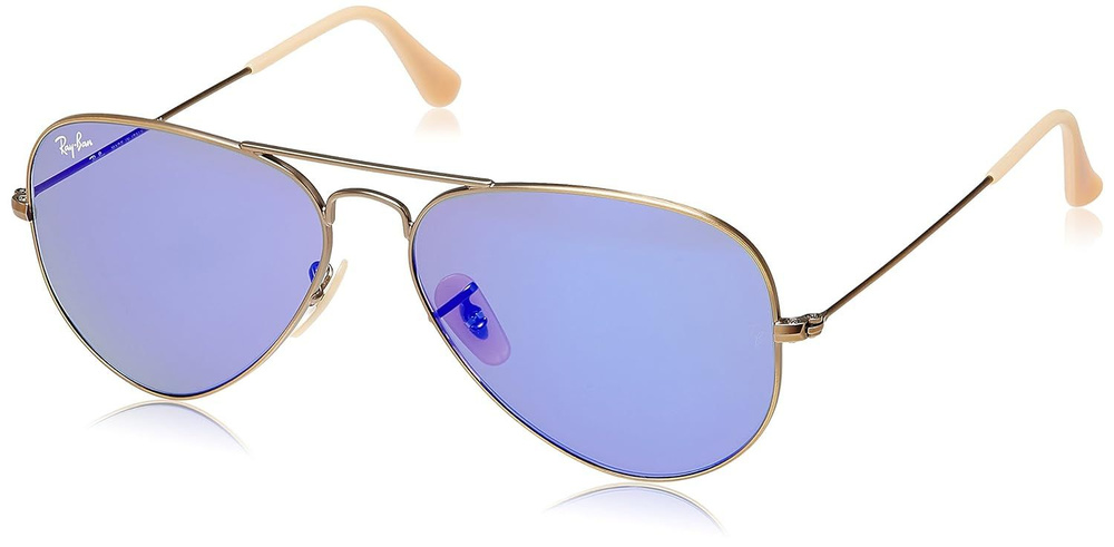 Солнцезащитные очки унисекс, авиаторы RAY-BAN с чехлом, линзы голубые, RB3025-167/68/58-135  #1