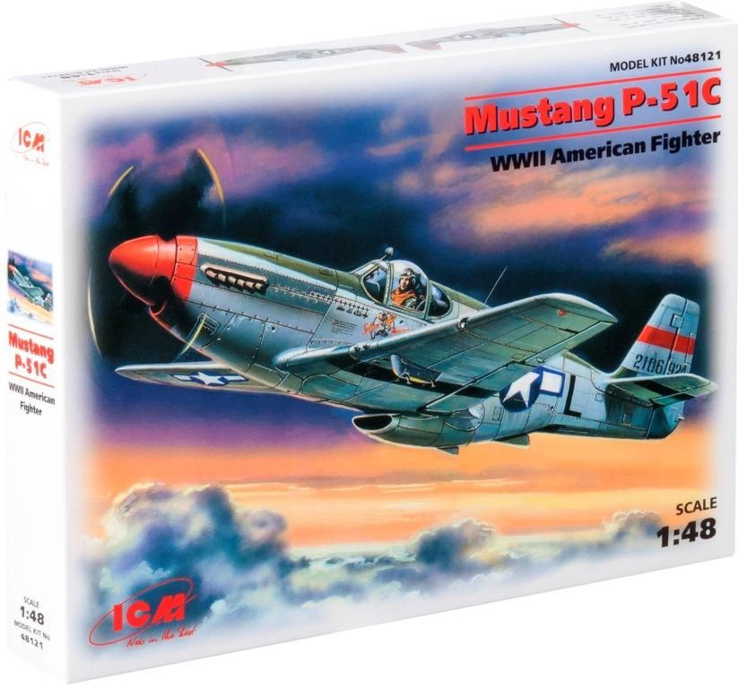 Сборная модель Истребитель Мустанг P-51 C (1/48) 48121 ICM #1