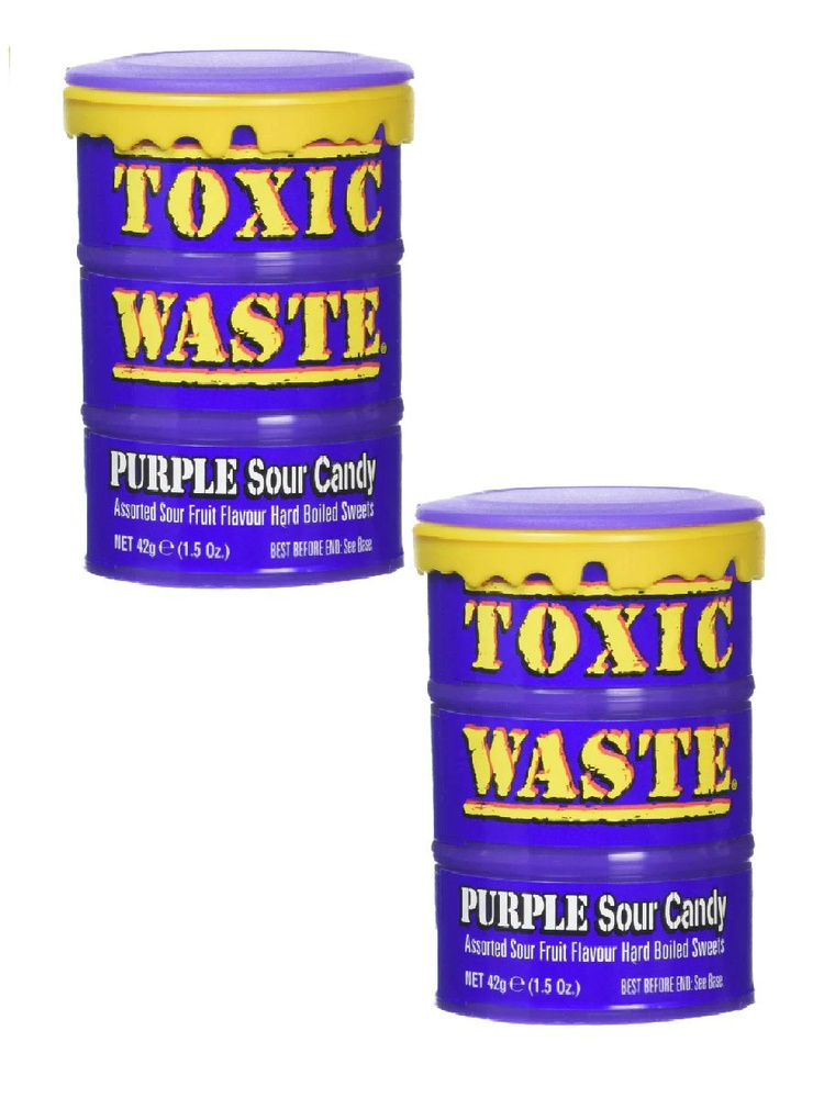 Кислые леденцы фиолетовые Toxic Waste Purple, 2 шт х 42гр #1