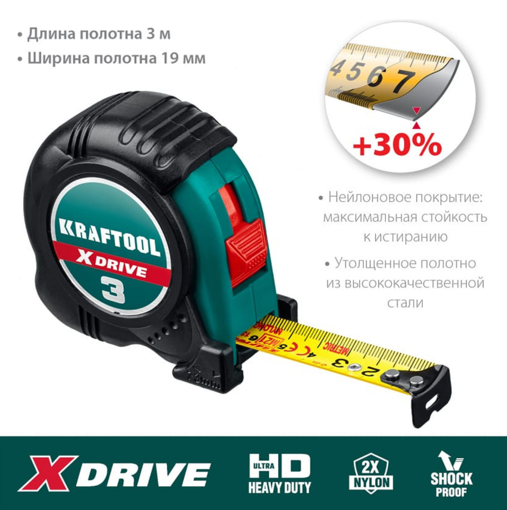 Kraftool Измерительная рулетка 3м x 19мм #1