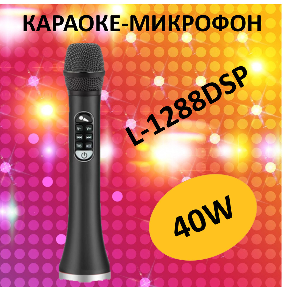 Профессиональный караоке-микрофон L-1288DSP 40w, черный #1