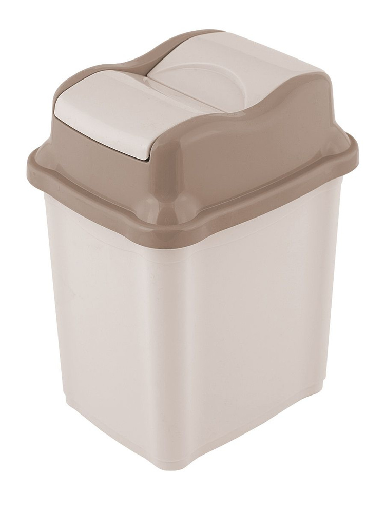 Ведро для мусора 2 л с крышкой в туалет и на кухню, мусорное ведро пластиковое ElfPlast Proff, слоновая #1