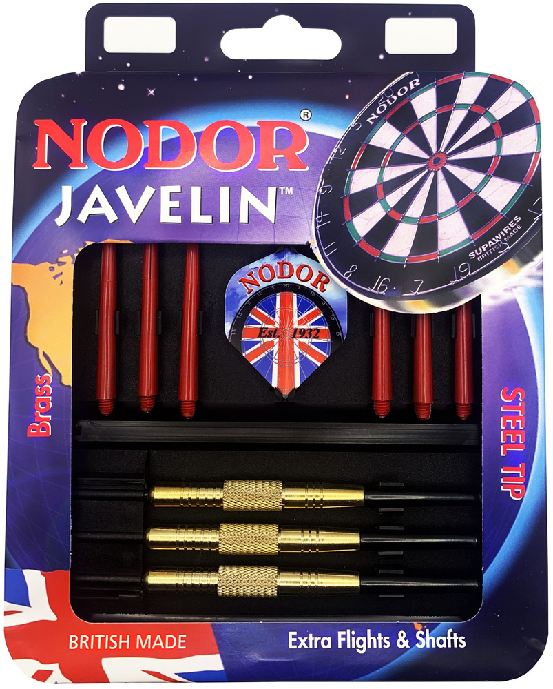 Набор из дротиков 22гр Nodor Javelin Brass steeltip c аксессуарами для игры в Дартс  #1